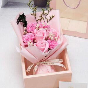 【訳あり】ソープフラワー　ブーケ　ピンク　花束　 母の日　贈り物　お祝い　結婚　誕生日　ギフト　