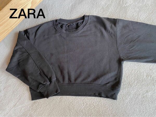 ZARA 長袖薄手トレーナー　黒　ブラック　ザラ