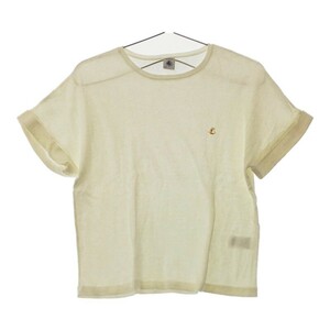 キッズ150 PETITBATEAU トップス ホワイト 白色 半袖Tシャツ シンプル フロントワンポイント刺 プチバトー 【19306】