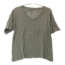 美品 レディースL LOWRYS FARM トップス グレー 半袖 シンプル 無地 薄手 Tシャツ 半袖Tシャツ カジュアル ローリーズファーム【16401】_画像1