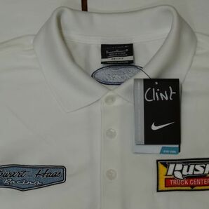 FORD / RUSH TRUCK CENTERS / CLINT BOWYER / NASCAR '2018 RUSH TRUCK CENTERS TEAM NIKE GOLF POLO SHIRTS WHITE Mサイズの画像5