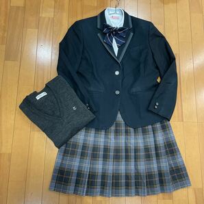 8 1 コスプレ衣装 冬 制服 上下セット ブレザー リボン付きブラウス スカート セーター 帝京の画像1