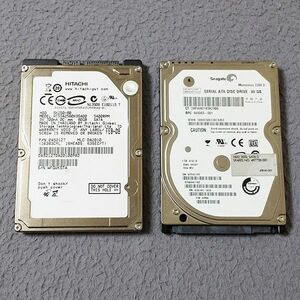 2.5インチ HDD 80GBx2台 9.5mm厚 Seagate/HITACHI 動作確認済