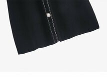 新品可愛いレデイースニットワンピース半袖ドレススカート黒XL_画像5