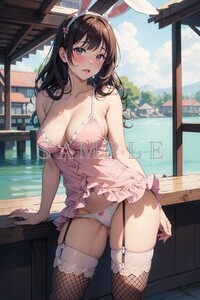 b1070【一点モノ】A4サイズ 美女 ポスター 高画質 アート イラスト コスプレ 同人 アニメ 美少女 水着 下着 制服 巨乳 美尻 美乳 かわいい