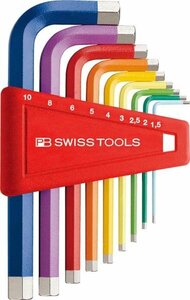 PB SWISS TOOLS スイスツール レインボー レンチセット ホルダー付 210H-10RB 六角レンチ レンチ 六角棒レンチ 六角棒 車 整備