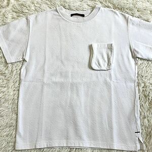 美品 ルイヴィトン 【現行モデル】 LOUIS VUITTON 半袖 tシャツ カットソー トップス モノグラム LV ロゴ ポケット 白 メンズ サイズXS