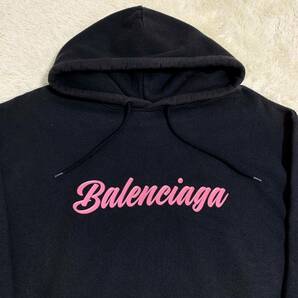 バレンシアガ 【圧巻のデザイン】 BALENCIAGA パーカー スウェット トレーナー ビックロゴ ルーズフィット メンズ ブラック サイズM位の画像2