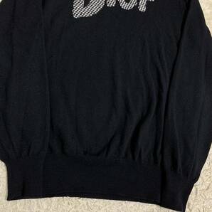 美品 ディオールオム 【希少デザイン】 Dior Homme ニット セーター トップス ビックロゴ 千鳥柄 メンズ ブラック サイズMの画像3