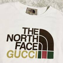 美品 グッチ ノースフェイス 【限定コラボ】 GUCCI THE NORTH FACE スウェット トレーナー トップス ビックロゴ ホワイト メンズ サイズS_画像2