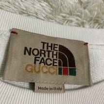 美品 グッチ ノースフェイス 【限定コラボ】 GUCCI THE NORTH FACE スウェット トレーナー トップス ビックロゴ ホワイト メンズ サイズS_画像5