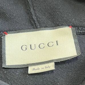 美品 グッチ【現行モデル】 GUCCI パーカー スウェット トップス ビックロゴ テニス 刺繍 ブラック メンズ サイズLの画像5