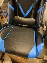 直接引取可　GALAXHERO ゲーミング座椅子 ブルー×ブラック 青×黒 リクライニング ゲーミングチェア 座椅子 回転椅子 _画像4