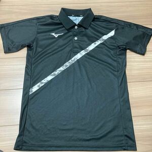 美品　ミズノ　半袖ゴルフシャツ　S メンズゴルフウェア　半袖シャツ　ブラック　黒　ストレッチ速乾素材