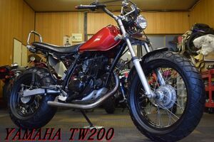 YAMAHA TW200 2JL スカチューンカスタム JMCA認定ストレートマフラー KIJIMAパワフィル 新品前後タイヤ交換済 レスポンス抜群 E/G絶好調