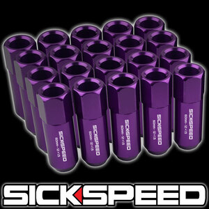 SICKSPEED purple P1.5 60mm 20ps.@ long nut penetrate JDM USDM Schic Speed Stan s lock nut Lexus Toyota Honda purple 