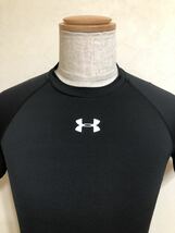 【美品】 UNDER ARMOUR UA HG COMPRESSION アンダーアーマー ヒートギア コンプレッション トップス サイズMD 半袖 ブラック MCM8495 黒_画像3