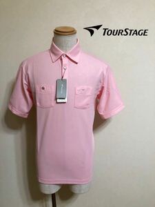 【新品】 TOURSTAGE GOLF ツアーステージ ゴルフ ウェア ドライ ポロシャツ トップス サイズL 半袖 ピンク STT03A ブリヂストン スポーツ