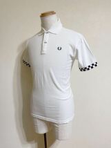 FRED PERRY フレッドペリー 鹿の子 ポロシャツ トップス ホワイト サイズS 半袖 F1048 白 黒チェッカー柄 ヒットユニオン 日本製_画像7