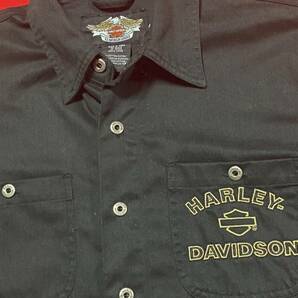 1円★ ハーレーダビッドソン HARLEY-DAVIDSON  刺繍 コットン ジャケット ワークシャツ L★の画像3