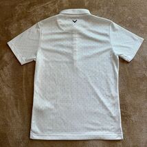 キャロウェイの半袖ボタンダウンポロシャツ ゴルフウェア メンズMサイズ　水玉総柄　白 キャロウェイゴルフ　ドット柄_画像5