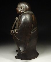 緑屋z■ 時代物　備前焼　布袋 置物　在銘　高約31.5cm　古備前 時代物　i9/1-6074/5-2#80_画像2