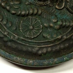 緑屋c■ 時代物 古銅 古鏡 蓬莱鏡 円鏡 金工美術 i9/3-6998/29-6#60の画像4