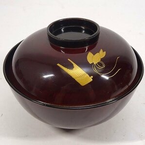 緑屋h■ 時代物 木製漆器 絵変わり蒔絵 歌舞伎 人物図 蓋付椀 吸物椀 20客 懐石椀 旧家初出し品  mae/4-315/10-4#100の画像5