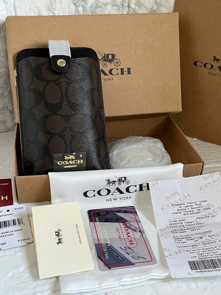 【COACH 】コーチ 新品 スマホショルダーバッグ　ブラウン 新品未使用