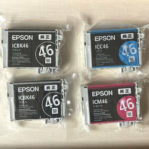 送料込 ★期限不明 エプソン EPSON インクカートリッジ サッカーボール 46 ICBK×2、ICC、ICM 3色 4個セット