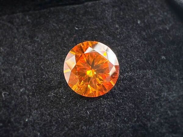 モアサナイト オレンジ orange 1.0CT 6.5mm ルース 裸石 証明書付き 人工ダイヤモンド モアッサナイト