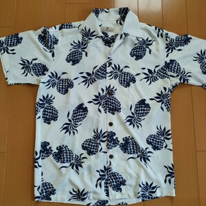 【送料無料・美品】大定番! PINEAPPLE JUICE パイナップルジュース アロハシャツ 白 XS（日本サイズM位）