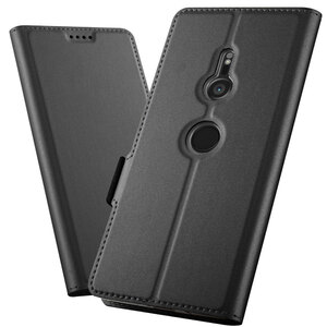 Xperia XZ3 SO-01L SOV39 ケース 手帳型ケース カバー シンプルスマホケース ブラック