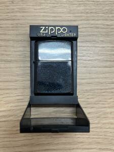 #14324D【ファン＆コレクター必見！】希少品 レア ZIPPO ケース付き アーマー メタルブラックカラー 着火・火花未確認 現状保管品