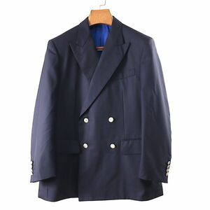 バーバリー Burberry London M3-ZJ121 金ボタン ダブル ジャケット 紺ブレ ダークネイビー AB4 S相当 メンズ