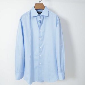 【良品】 鎌倉シャツ KAMAKURA SHIRTS 3-YL174 シャツ Yシャツ 高級 ワイドカラー ブルー XL相当 メンズ