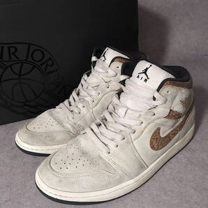 ナイキ NIKE 4-ZB050 AIR JORDAN 1 MID エアジョーダン 1 ミッド Brown Elephant ライトベージュ 28 メンズの画像1