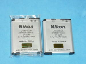 NIKON 未使用品 純正バッテリー EN-EL19 ２個 管理724