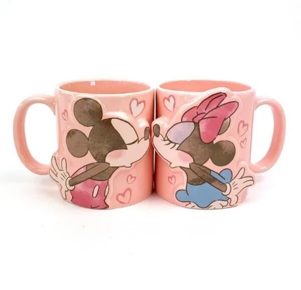 ディズニー ペアマグカップ (ミッキー&ミニー) ピンク Disneyミッキー ミニーとキスマグカップ