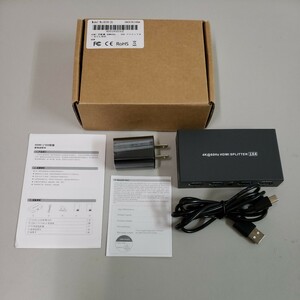 604y2418★4K HDMI 分配器 1入力4出力、HDMI 2.0/HDCP 2.2、3D/HDRをサポート、HDMI スプリッター 4画面同時出力 、PC、Xbox、PS3/PS4