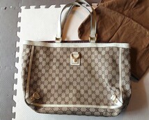 GUCCI　グッチ★ トートバッグ　GGキャンバス　ハンドバッグ　肩掛け　中古品_画像1