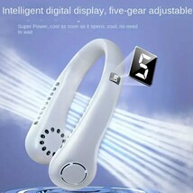 ■送料無料　新品　首掛け扇風機　ネックファン　ホワイト　USB充電式　ネッククーラー ハンズフリー 携帯扇風機 ハンディファン _画像8