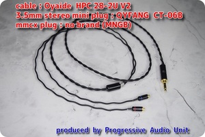 □□ リケーブル：Oyaide HPC-28-2U V2＋mmcx（MNGB）、mini plug（CT06B）/1.20m×１本