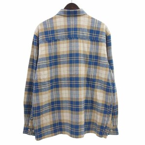 KITH Ludlow Button Down チェック 長袖 シャツ ブルー/ベージュ メンズMの画像2