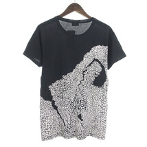 【PRICE DOWN】SAINT LAURENT PARIS 377671 Y2JU1 プリント 半袖 Tシャツ ブラック メンズS_画像2