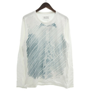 【PRICE DOWN】MAISON MARGIELA ここのえ 初期 アーティザナル シャツ 転写プリント 長袖 Tシャツ カットソー ホワイト メンズ48