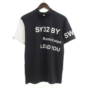 SWEET YEARS SY32 ASYMMETRY MOCK ゴルフ モックネック Tシャツ ブラック メンズM