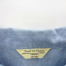 VARDE77 18SS CHAMBRAY SHIRTS 刺繍 コットン 長袖 シャツ ブルー メンズ2_画像5