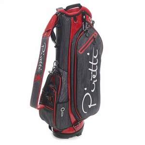 Piretti GOLF ゴルフ スタンド キャディ バッグ ブラック×レッド 表記無し