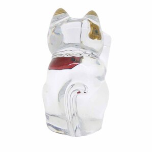 BACCARAT クリスタルガラス 招き猫 ネコ オブジェ アクセサリー クリア 表記無しの画像2